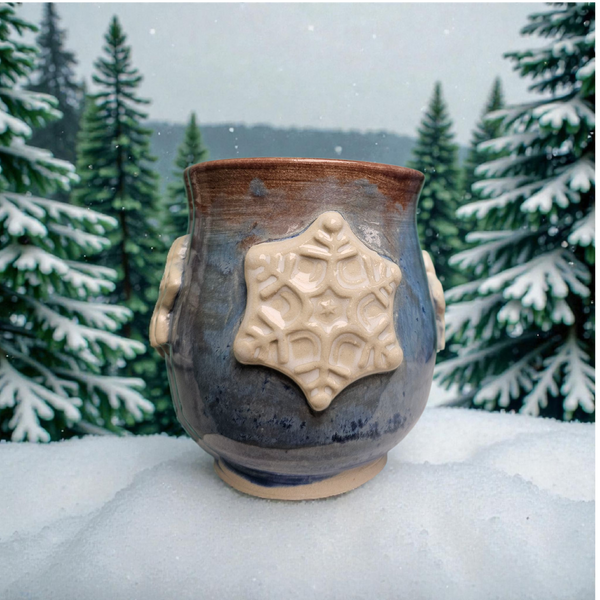 Purple and Blue Snowflake Mug