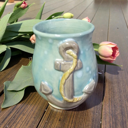 Anchor Mug with Octopus Tentacle Handle