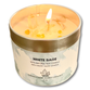White Sage Candle with Citrine & Clear Quartz Crystal