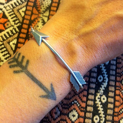 Arrow of Protection Bracelet in Oxidized Silver